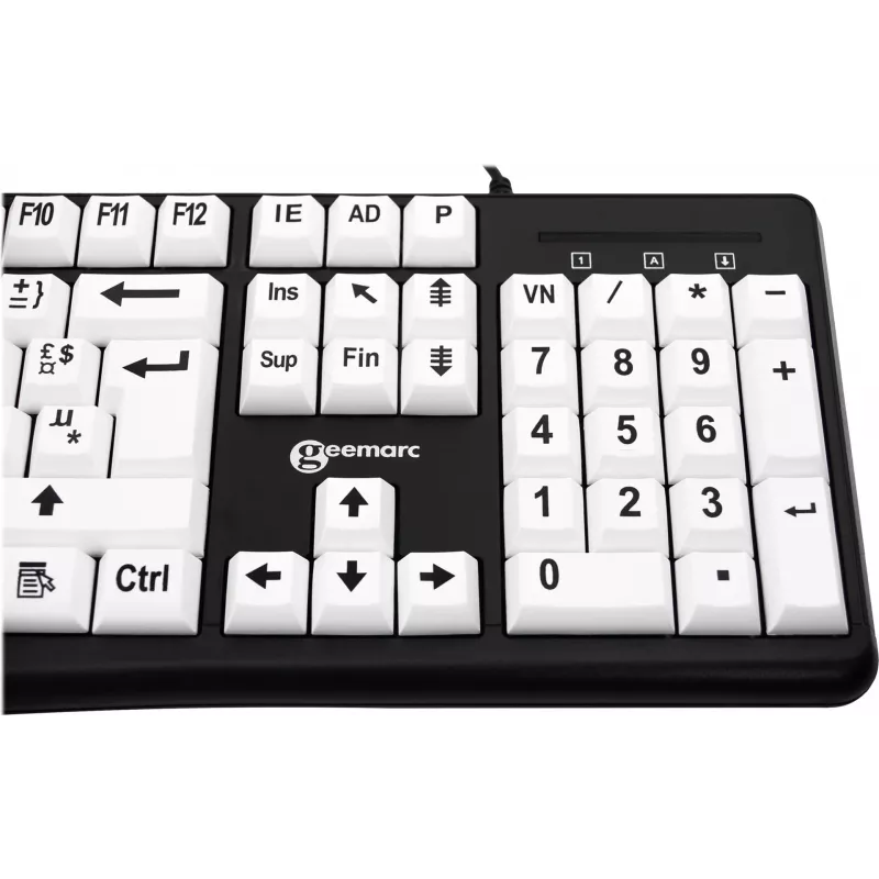 Geemarc KBSV3 teclado USB, layout alemão (QWERTZ), branco