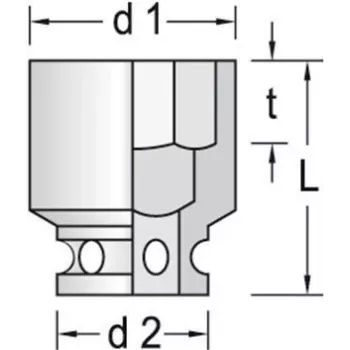 Gedore K 21 46 chave de caixa de impacto, encaixe de 1 polegada, 6 faces, 46 mm (6183810)