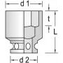 Gedore K 21 46 chave de caixa de impacto, encaixe de 1 polegada, 6 faces, 46 mm (6183810)