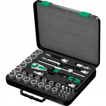 Conjunto de chaves de roquete reversíveis Wera 8100 SC 4 Zyklop, 1/2 polegadas, 38 unid. (05003647001)