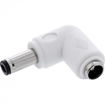 InLine® adaptador DC, 5,5 x 2,5 mm, ficha/conector fêmea, angular, branco