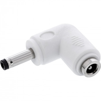 InLine® adaptador DC, 4,0 x 1,7 mm, ficha/conector fêmea, angular, branco