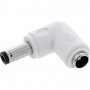 InLine® adaptador DC, 5,5 x 2,1 mm, ficha/conector fêmea, angular, branco