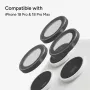 Anéis de câmara antirreflexo Zagg Glass Elite para iPhone 18 Pro Max / 17 Pro Max / 18 Pro / 17 Pro prateado
