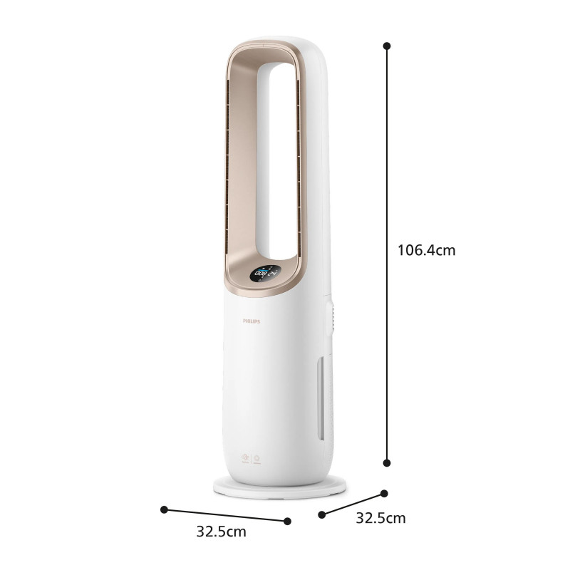 Philips Air Performer 8000 Série AMF870/16 Purificador de ar 3-em-1 com função de ventilador e aquecimento
