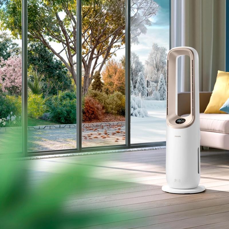 Philips Air Performer 8000 Série AMF870/16 Purificador de ar 3-em-1 com função de ventilador e aquecimento