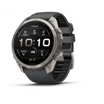 Smartwatch Garmin Fenix 9 Pro – 51mm titânio com bracelete de silicone grafite/preto