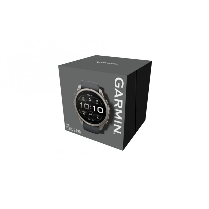 Smartwatch Garmin Fenix 9 Pro – 51mm titânio com bracelete de silicone grafite/preto