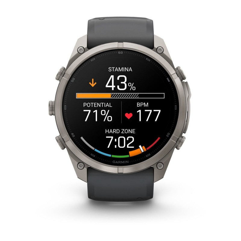 Smartwatch Garmin Fenix 9 Pro – 51mm titânio com bracelete de silicone grafite/preto