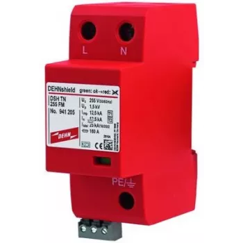 Descarregador combinado DEHN DEHNshield DSH TN 255 FM Tipo 1+2 para sistemas TN monofásicos (941205)