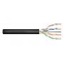 Cabo de instalação exterior DIGITUS Cat6 U/UTP, com gel, PE, AWG 23/1, bobina de 305 m, preto
