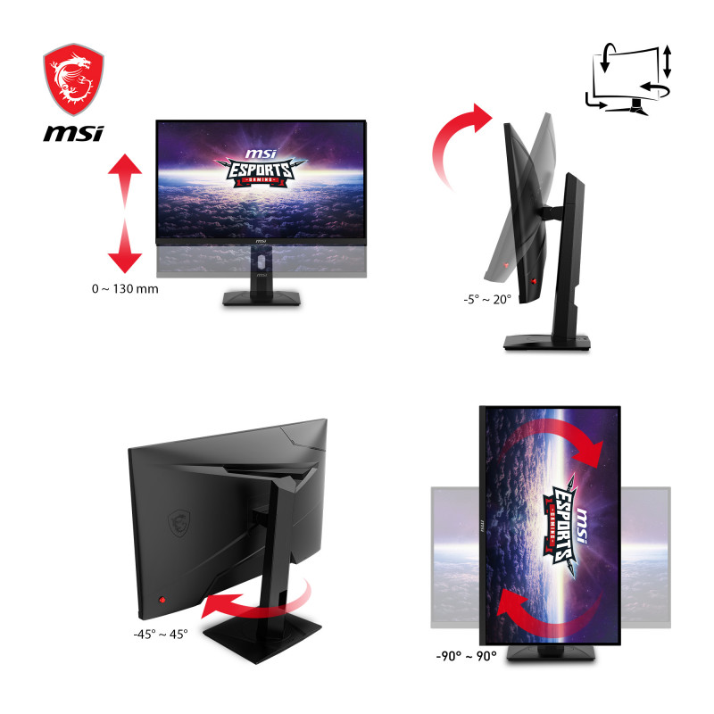 MSI G274QPXDE Monitor gaming 68,6cm (27) QHD IPS 16:9 HDMI/DP/USB-C PD65W 240Hz