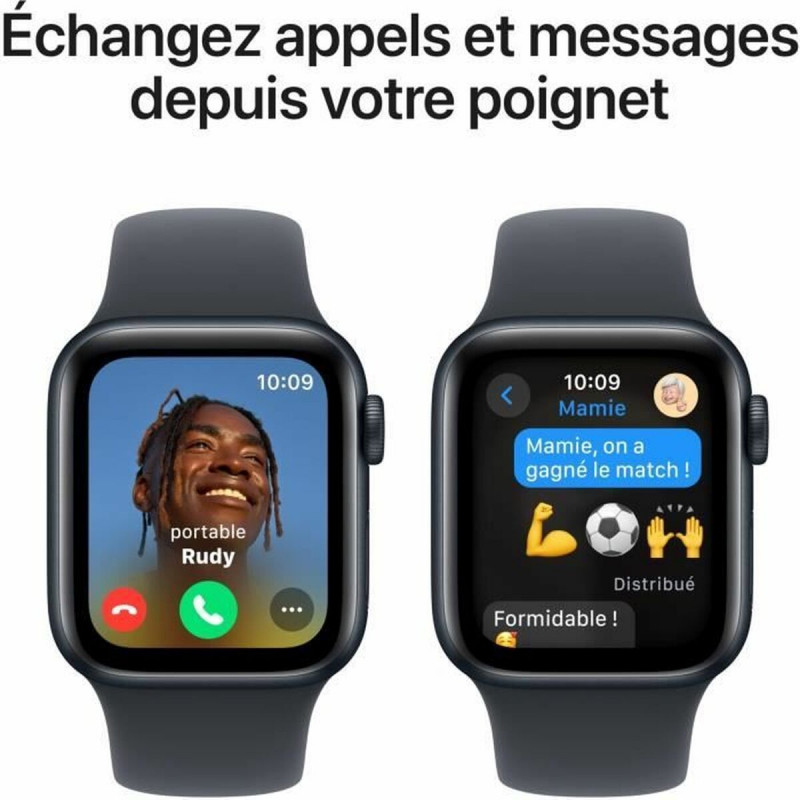 Apple Watch SE (GPS) 40 mm, caixa de alumínio meia-noite com bracelete desportiva meia-noite – S/M