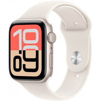 Apple Watch SE 3 (2025) GPS 40mm, caixa de alumínio Starlight, bracelete desportiva Starlight S/M (MEH34)