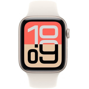 Apple Watch SE 3 (2025) GPS 40mm, caixa de alumínio Starlight, bracelete desportiva Starlight S/M (MEH34)