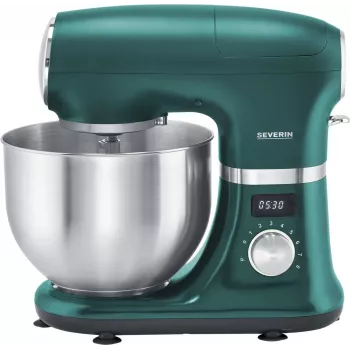 Severin KM 3896 robot de cozinha, aço inoxidável / verde mate / preto