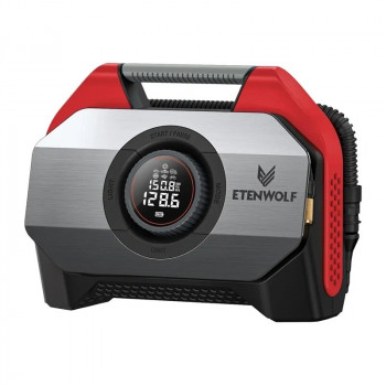Bomba de ar para pneus Etenwolf S6 a bateria, 11,03 bar, 19.200 mAh, vermelho