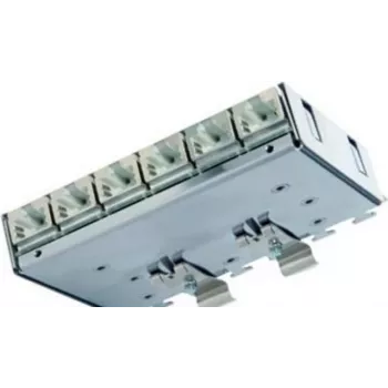 Distribuidor patch Cat.6A Telegärtner (profundo) para calha DIN com adaptador TS, 6x conectores fêmea RJ45 (J02021A0055)