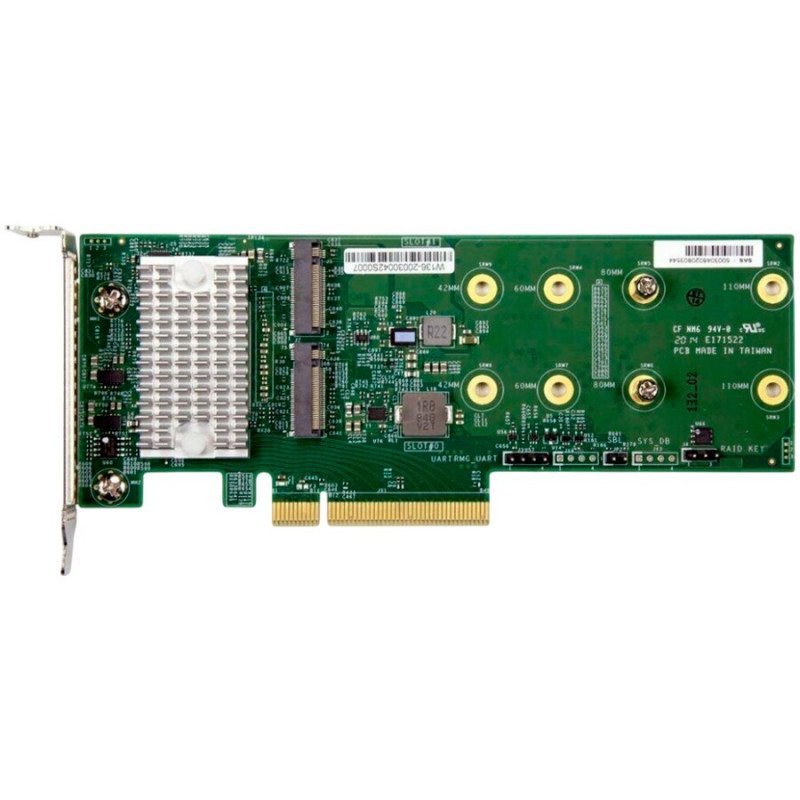 Supermicro AOC-SLG4-2H8M2-O placa suporte RAID 0/1 M.2 NVMe/SATA de 2 portas, PCIe 4.0 x16 low-profile