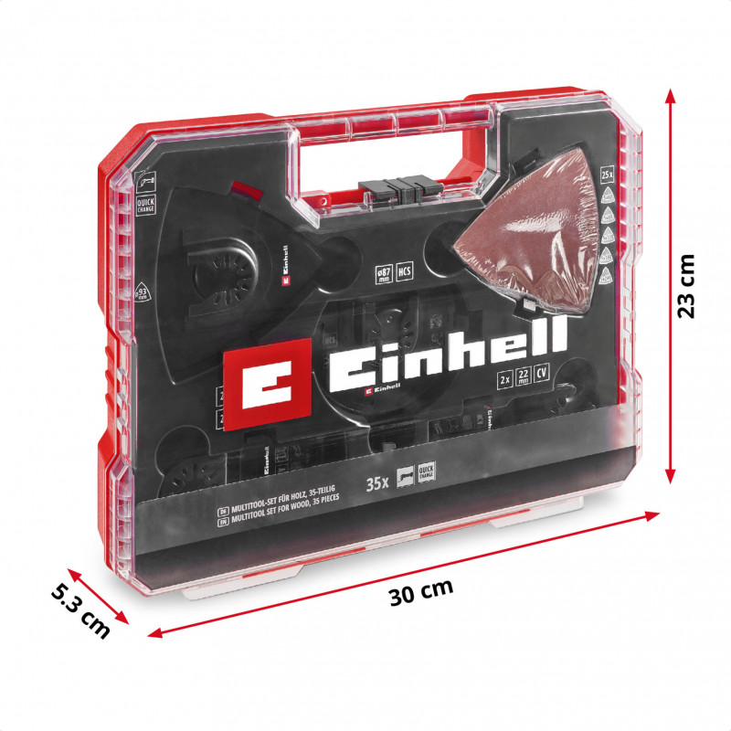 Conjunto de acessórios para ferramenta multifunções Einhell 708136, 35 peças, em XL-PLUS-CASE