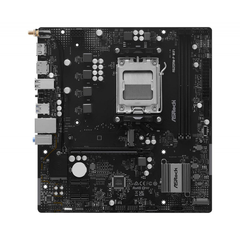 Placa-mãe ASRock A620AM-P WIFI, AMD A620A, socket AM5, microATX