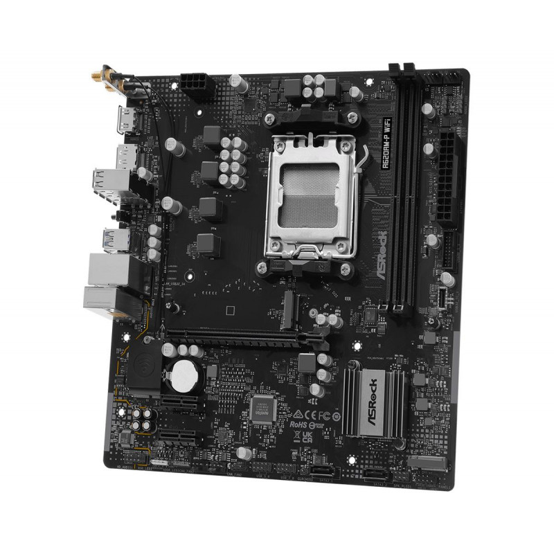 Placa-mãe ASRock A620AM-P WIFI, AMD A620A, socket AM5, microATX