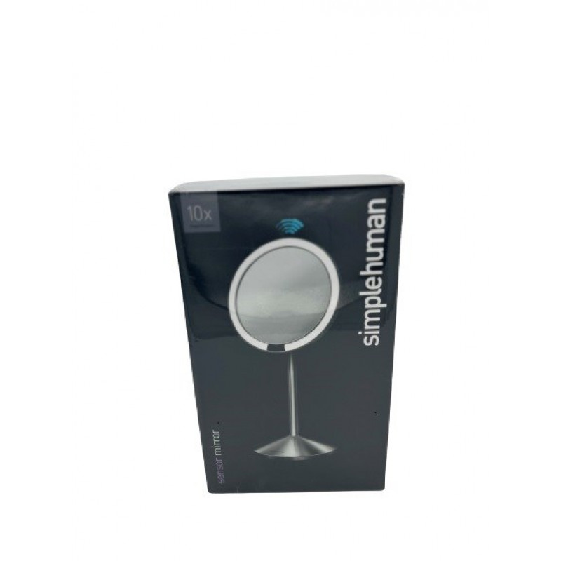 Espelho de ampliação com sensor simplehuman, 12 cm, recarregável, aço inoxidável escovado