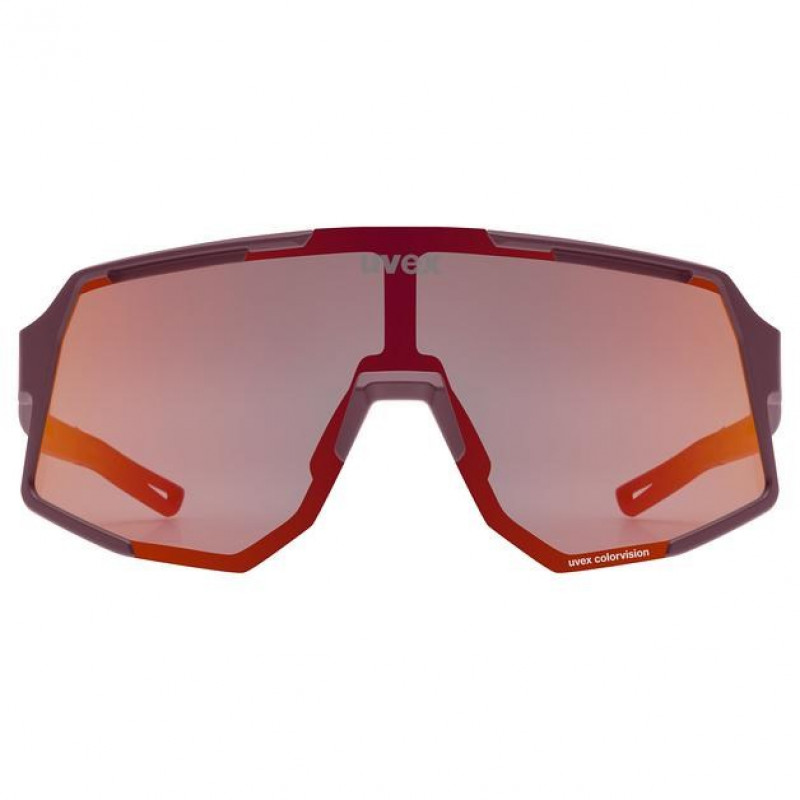 Óculos de ciclismo Uvex Sequenze CV, Cranberry Matt / Mirror Red