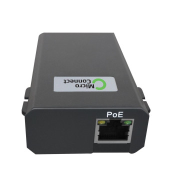 Injetor PoE Gigabit Microconnect POEINJ-60W-USBC, IEEE 802.3af/802.3bt, 100 m, preto