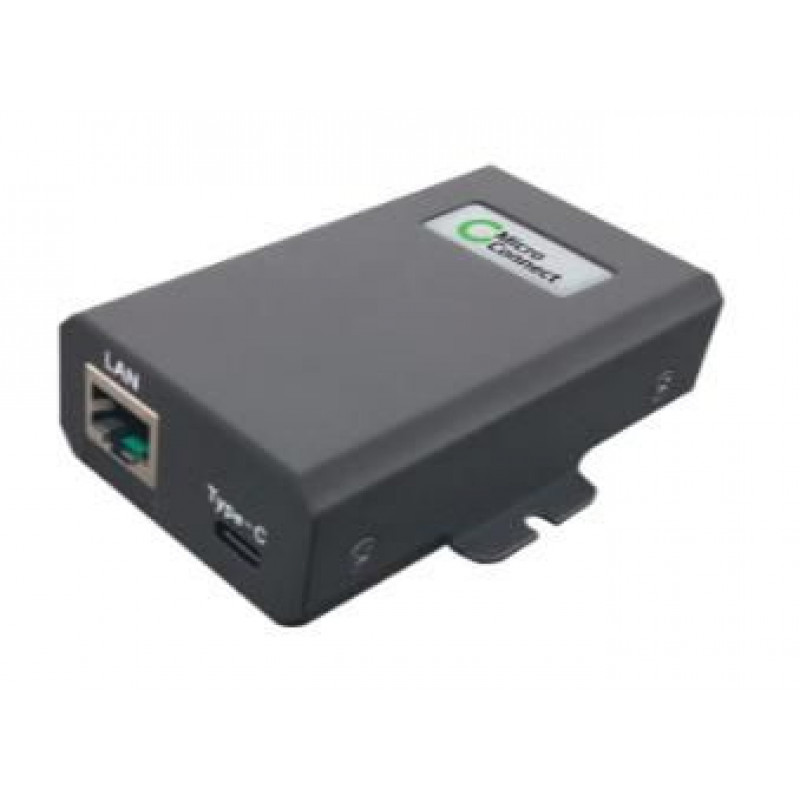 Injetor PoE Gigabit Microconnect POEINJ-60W-USBC, IEEE 802.3af/802.3bt, 100 m, preto
