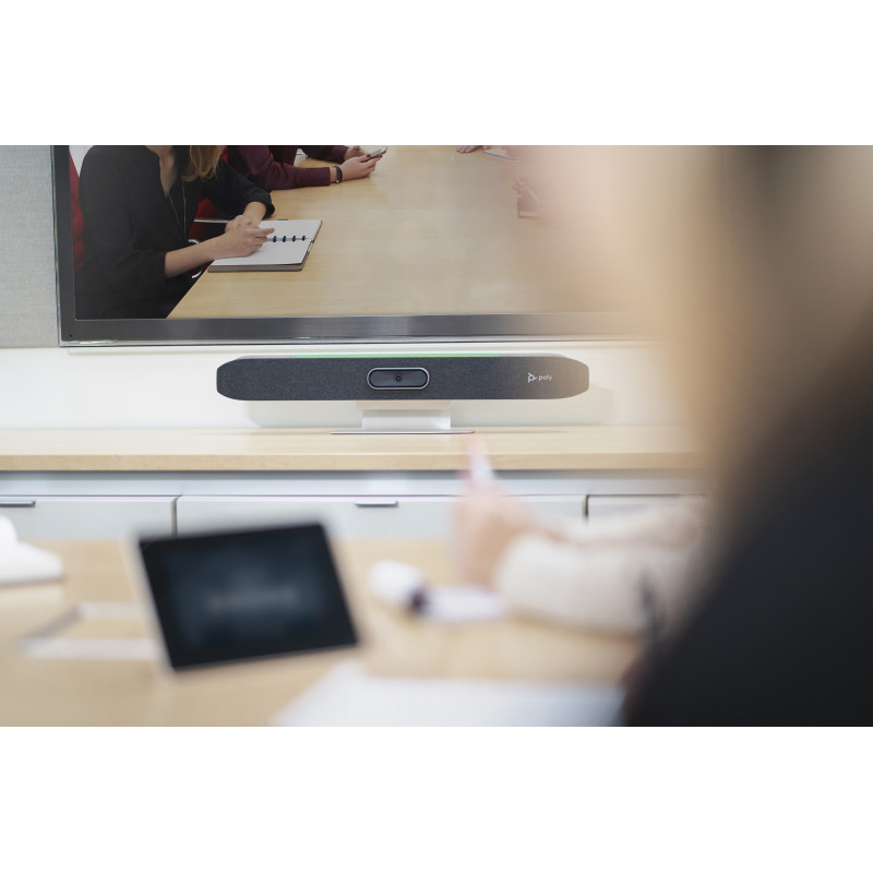 Poly Studio X50 Barra de vídeo tudo-em-um, localização EMEA-INTL inglês, ficha europeia (83Z44AA#ABB)