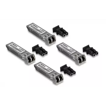 TRENDnet TEG-MGBSX/4 - Módulo transceptor SFP (Mini-GBIC) - LC multimodo - até 550 m - 850 nm - conforme TAA (pack de 4)