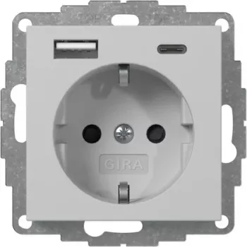 Gira tomada com USB, cinzento (2459015)