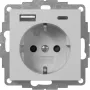 Gira tomada com USB, cinzento (2459015)