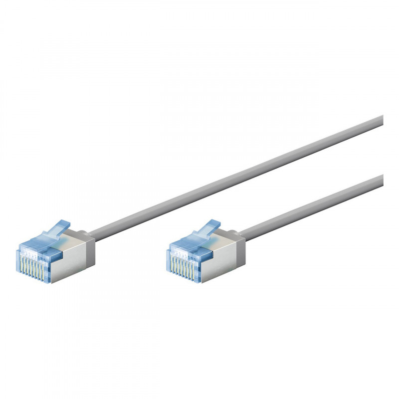 Goobay Cabo de patch Slim Cat6a U/FTP RJ45, 1 m, cinzento