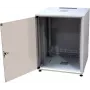 IT-Budget Armário de rede 19 polegadas SJB, 12U, LxP 600x600 mm, porta de vidro, painel traseiro, Cinzento claro (W-3987-01-02-011-BBL)