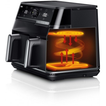 Braun TD5053IBK Fritadeira de ar quente dupla, 5 + 5 L