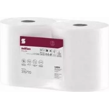 satino by wepa HiLine rolo de limpeza, 2 folhas, branco-extra, 525 m, 100% reciclado, folha 230 x 350 mm, pack de 2 (315770)