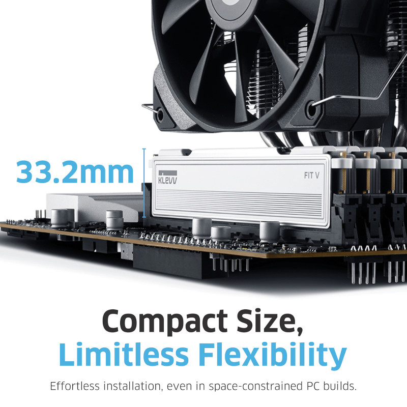 KLEVV Fit V 32GB (2x16GB) DIMM 6000MHz CL28 Kit de memória, Preto (KD5AGU880-60B280F)