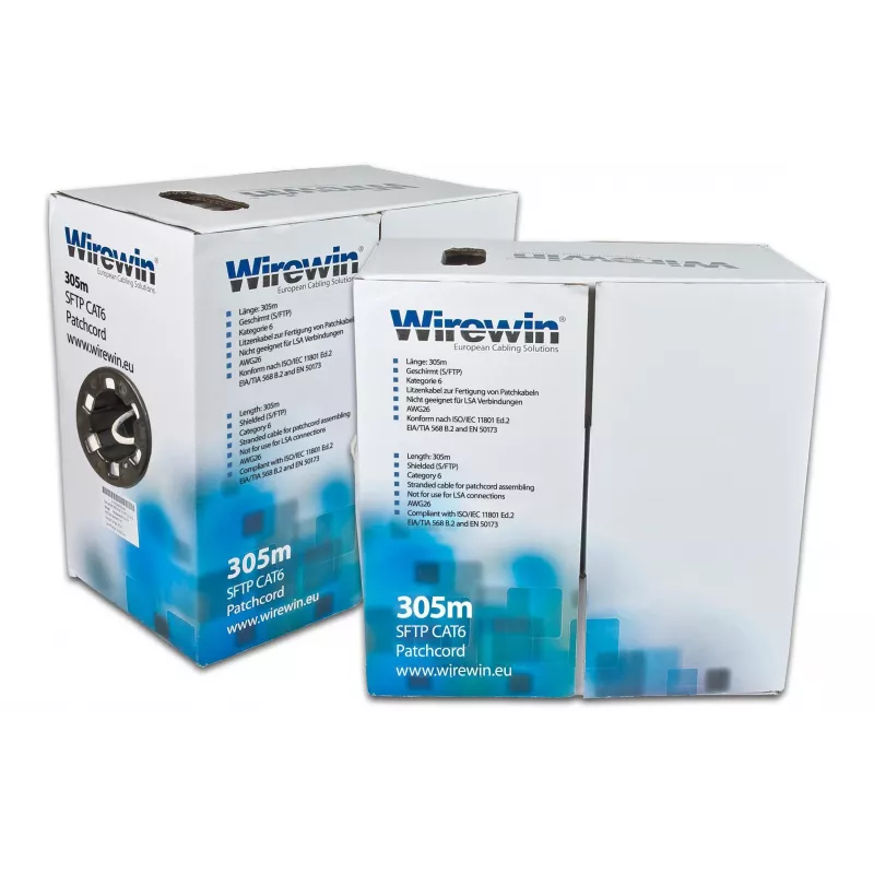 Wirewin Cabo de rede Cat6 U/FTP em caixa, 305 m, cinzento (VKBOX KAT6 PATCH 305.0)