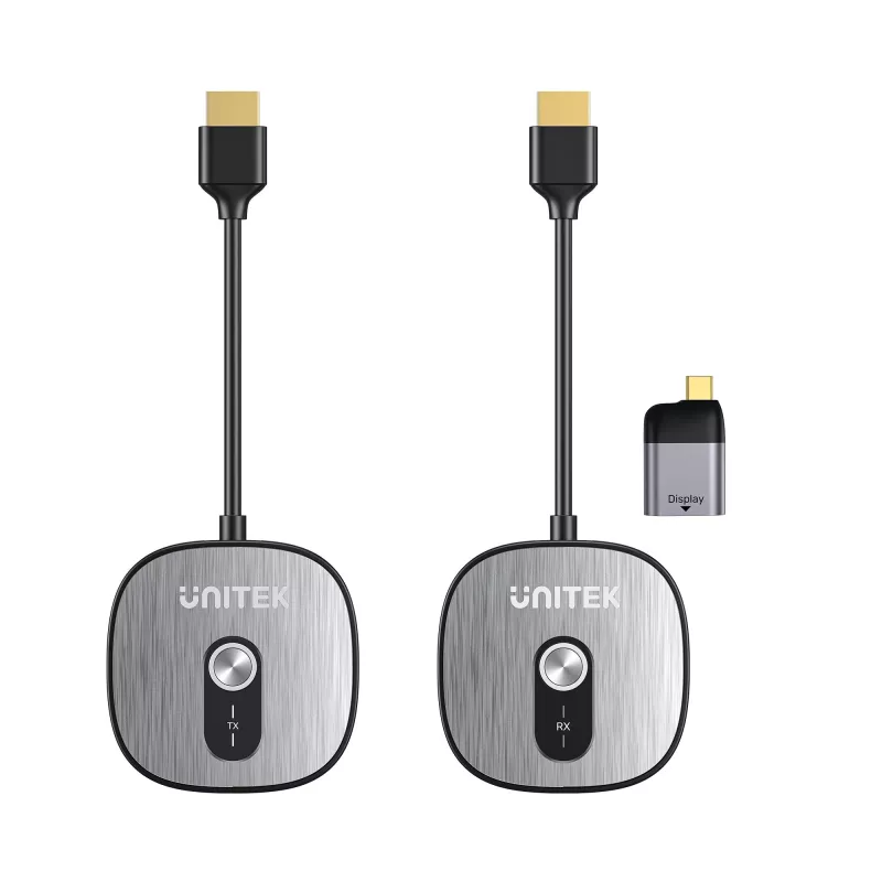 Unitek recetor HDMI sem fios 4K@30Hz com transmissor e conjunto adaptador USB-C para HDMI
