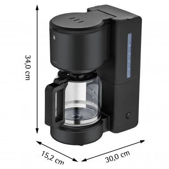 WMF Stelio Máquina de café com jarra de vidro, preto profundo (412150071)
