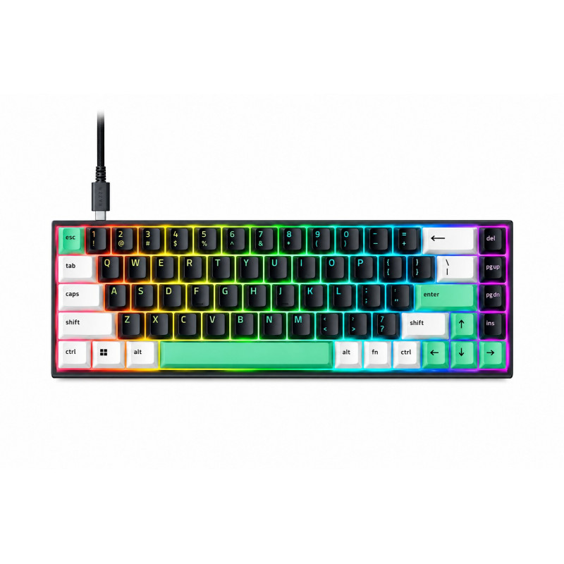 Teclado de gaming mecânico Razer Reclusa X Mini 65%, com fios, US, Razer Mechanical Switches Gen-3 (tátil), preto