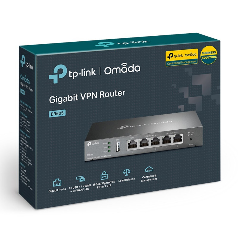 Router VPN Gigabit TP-Link ER605 (TL-R605), preto