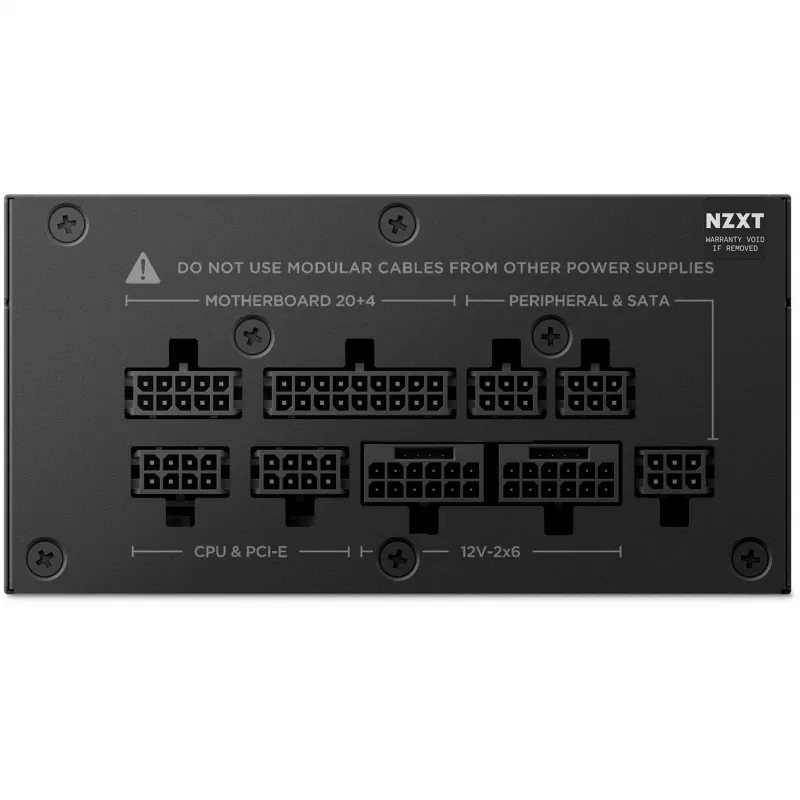 Fonte de alimentação NZXT C850 SFX 850 W, preta, 1x 12-Pin High Power GPU, 3x PCIe, gestão de cabos (PS-8G1BB-EU)