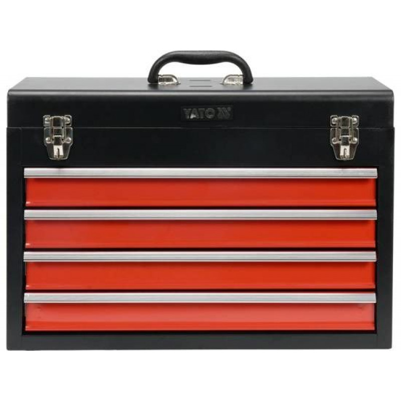 Caixa de ferramentas/peças pequenas Yato YT-08874 aço inoxidável preto, vermelho