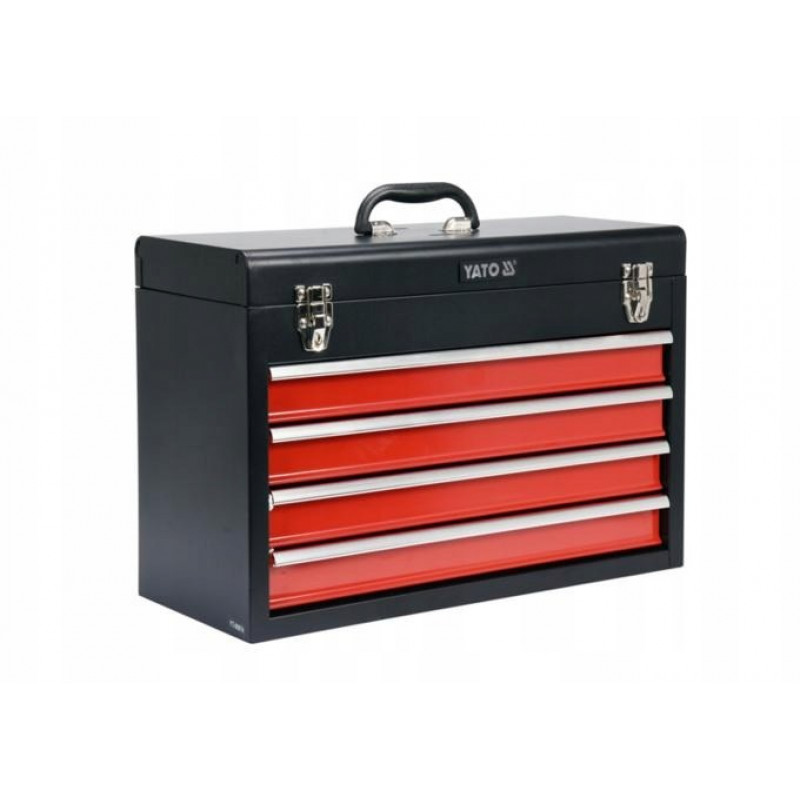 Caixa de ferramentas/peças pequenas Yato YT-08874 aço inoxidável preto, vermelho