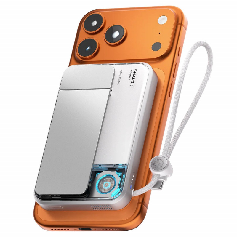 Powerbank SHARGE ICEMAG 3, 10.000 mAh, 25 W Qi2, 35 W USB-C, branco