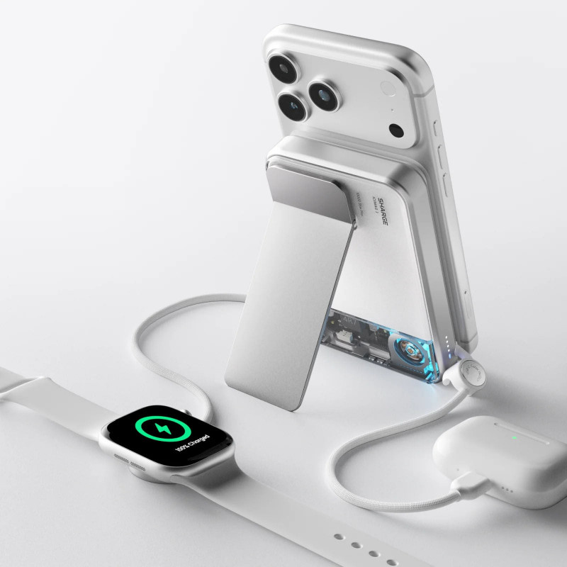 Powerbank SHARGE ICEMAG 3, 10.000 mAh, 25 W Qi2, 35 W USB-C, branco