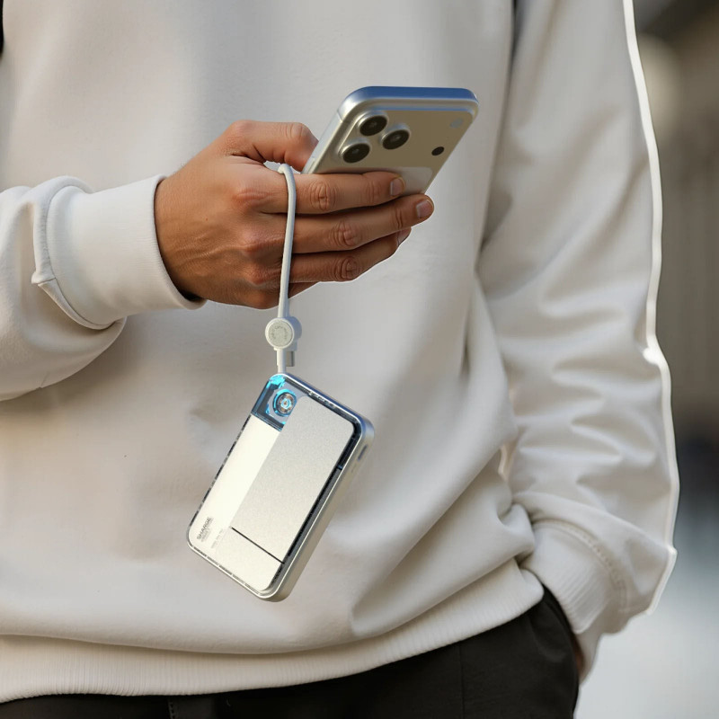 Powerbank SHARGE ICEMAG 3, 10.000 mAh, 25 W Qi2, 35 W USB-C, branco